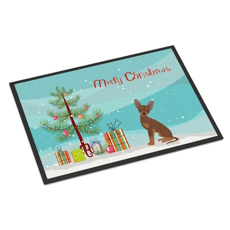 Carolines Treasures 24 x 36 in. Brown Prague Ratter Christmas Tree Indoor or Outdoor Mat CK3508JMAT